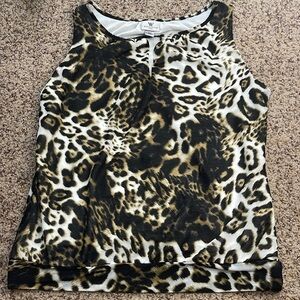 Worthington Cheetah Leopard Print Tank Women’s Blouse size Medium Petite